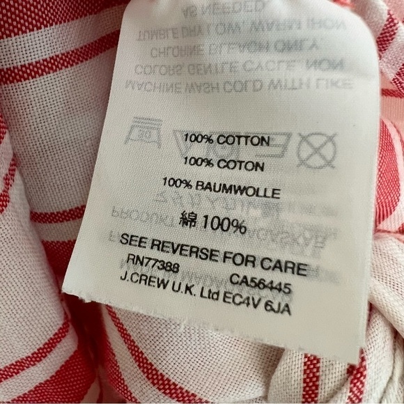 Madewell Side-Tie Tank in Marcia Stripe J1128 Cotton Red Stripe Size Small - Picture 10 of 10